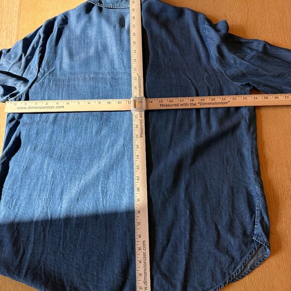 Sanctuary denim shirt buttons pockets Lyocell soft XL preppy 80s 90s Y2k classic - Picture 6 of 10